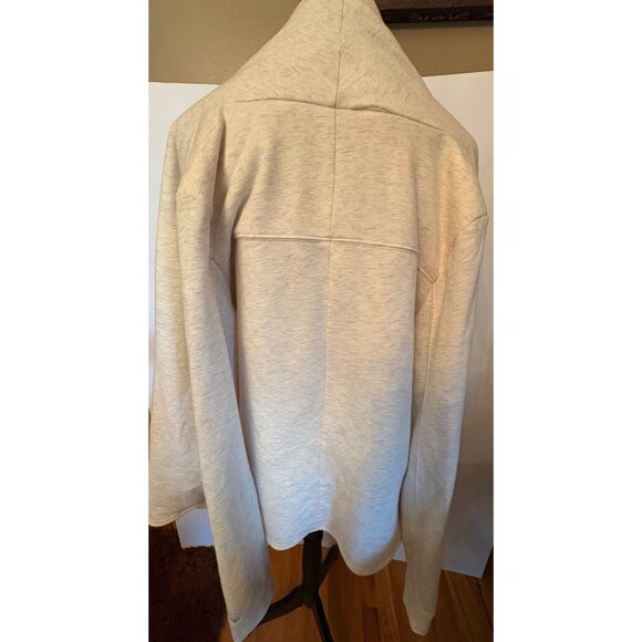 Gaiam Womens Asymmetrical Open Front Cardigan Jacket XL Beige Cozy Sherpa Lined - Picture 5 of 15